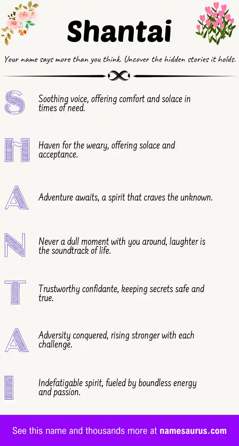 Acrostic poem about Shantai.
