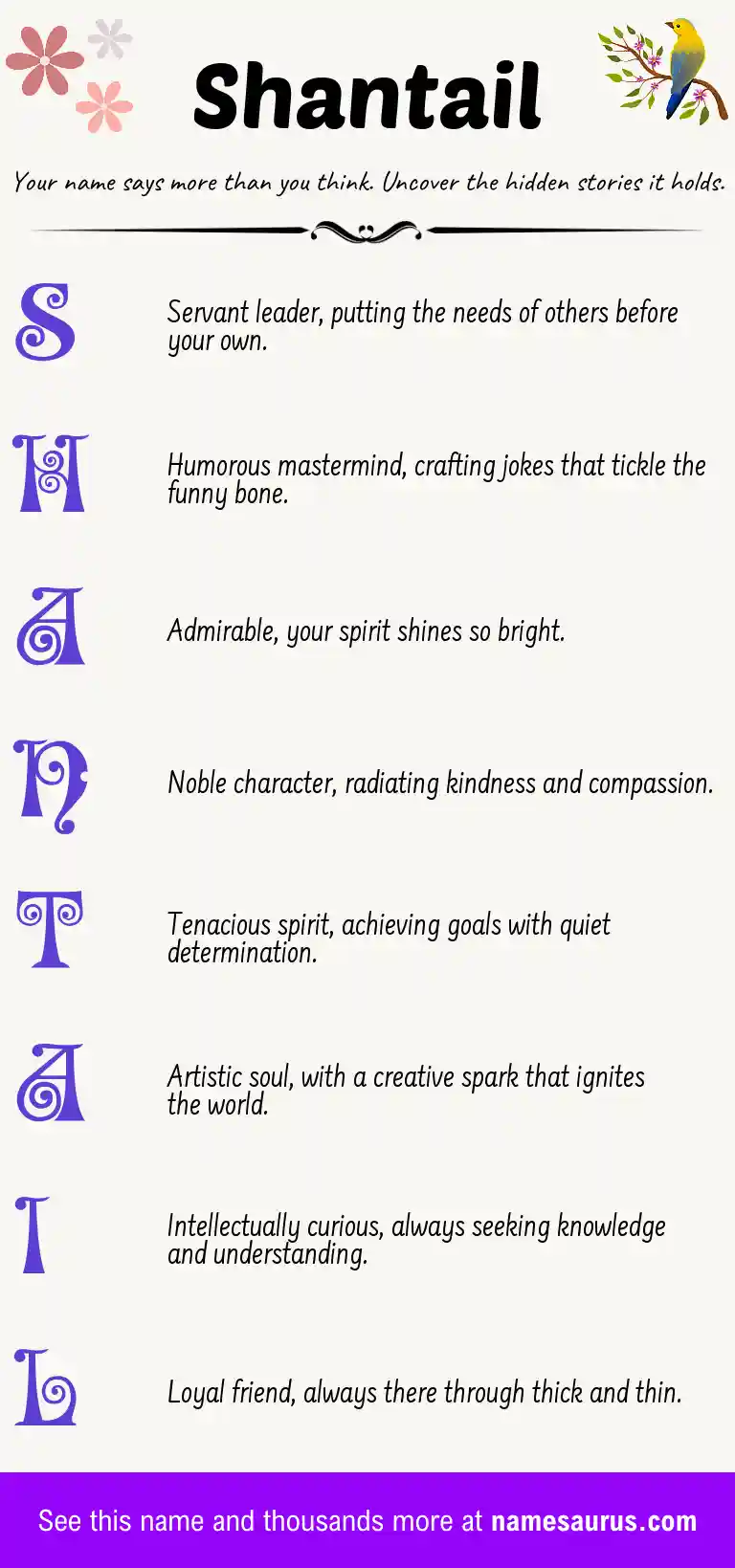 Acrostic poem about Shantail.