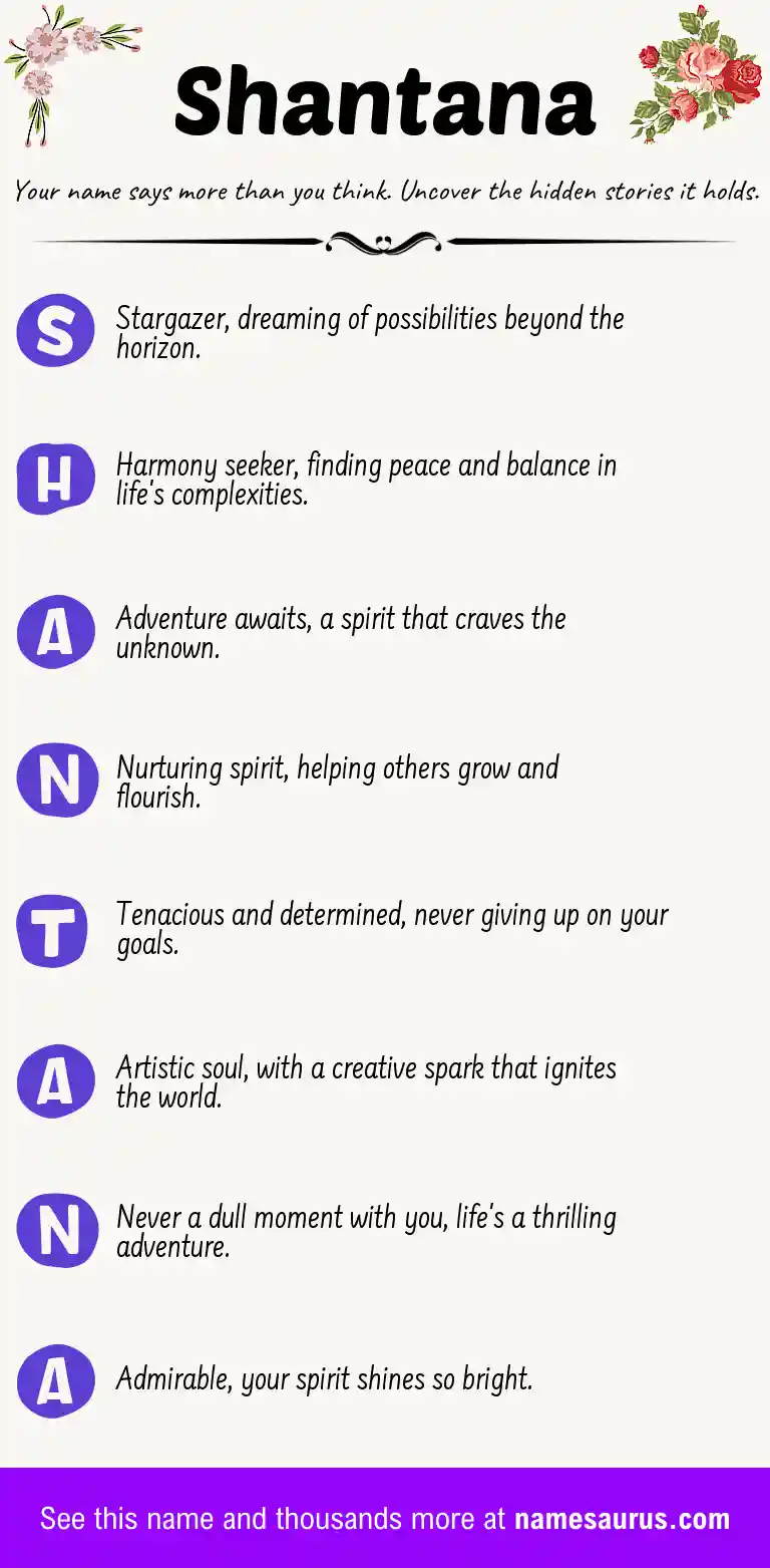 Acrostic poem about Shantana.