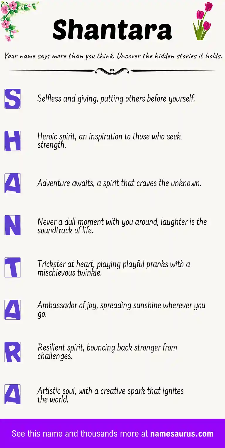 Acrostic poem about Shantara.