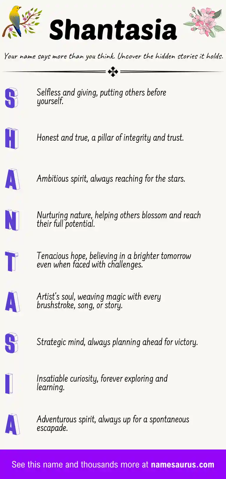 Acrostic poem about Shantasia.