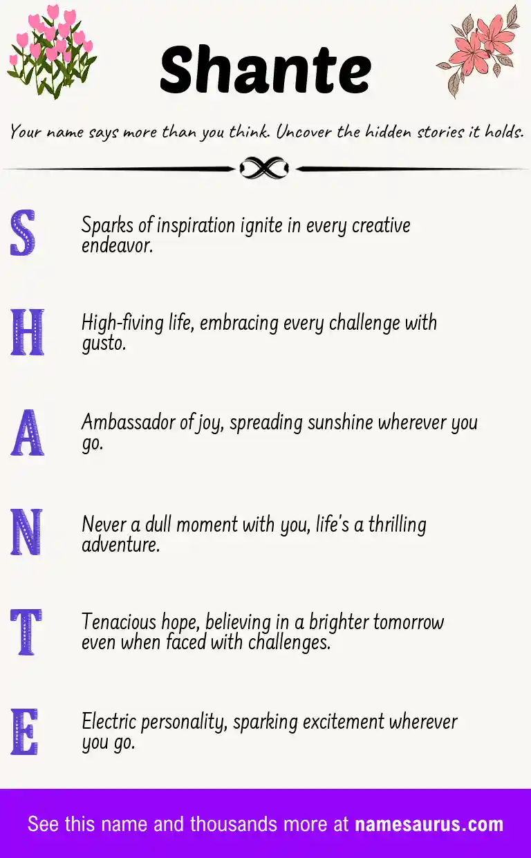 Acrostic poem about Shante.