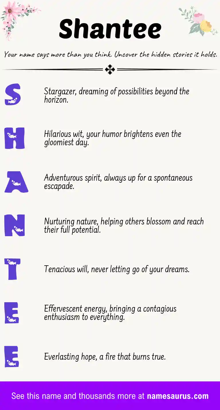 Acrostic poem about Shantee.