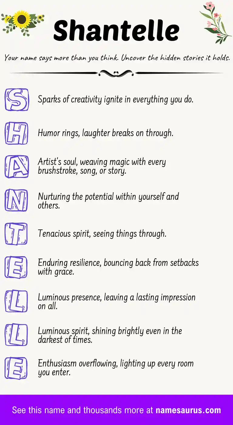 Acrostic poem about Shantelle.
