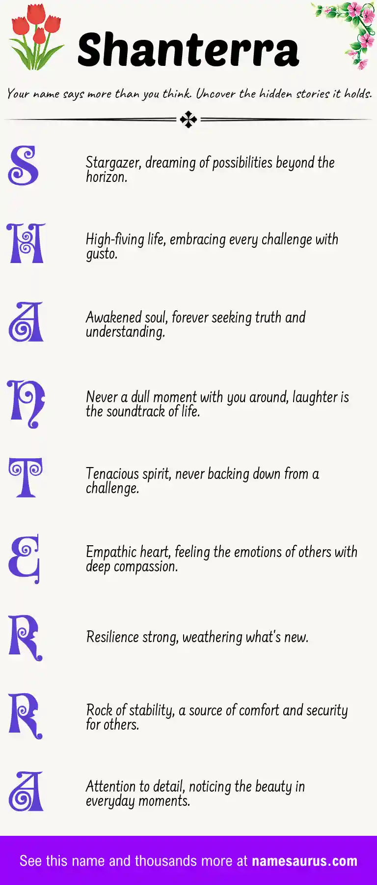 Acrostic poem about Shanterra.