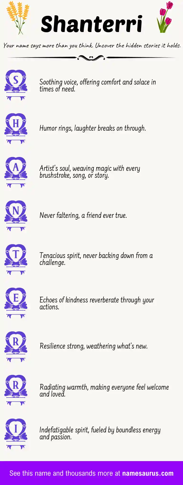 Acrostic poem about Shanterri.