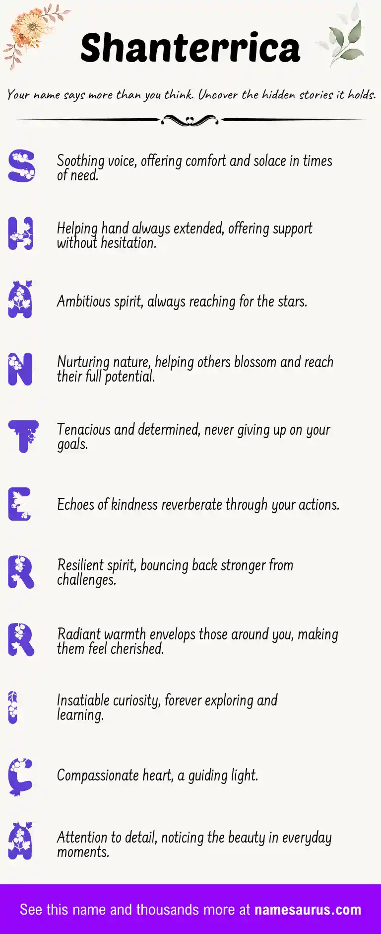 Acrostic poem about Shanterrica.