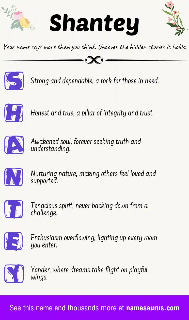 Acrostic poem about Shantey.