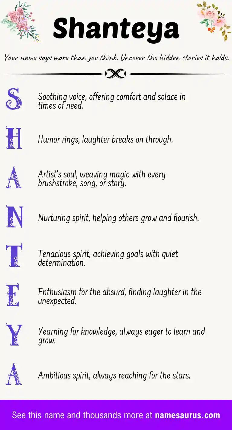 Acrostic poem about Shanteya.