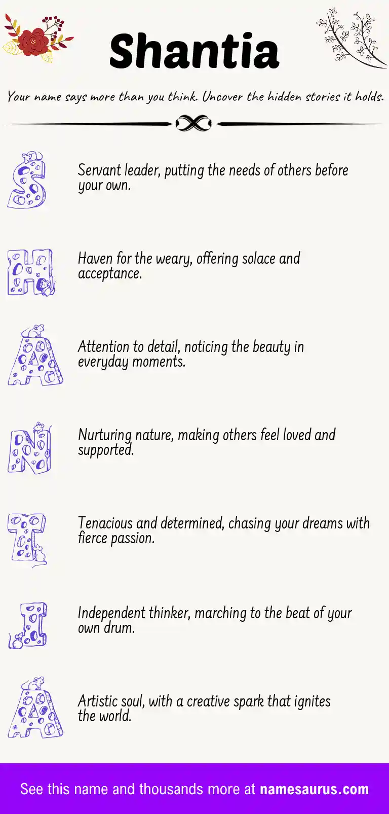Acrostic poem about Shantia.