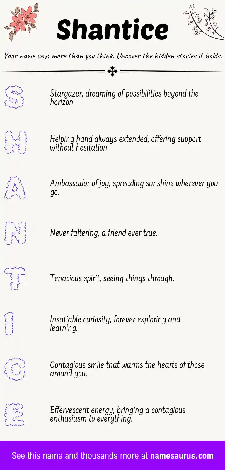 Acrostic poem about Shantice.