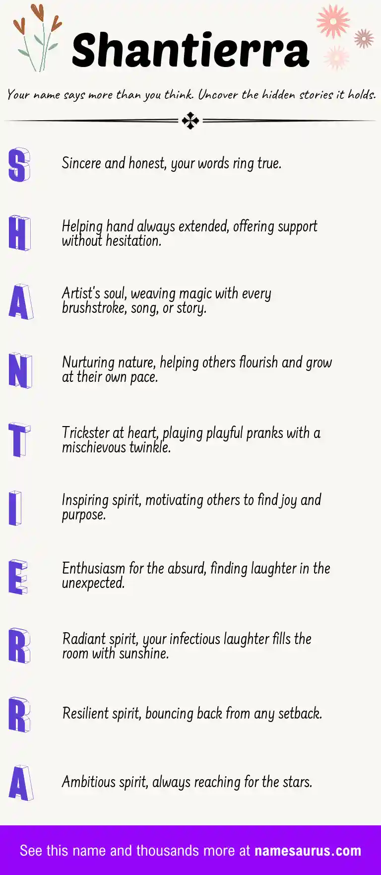 Acrostic poem about Shantierra.