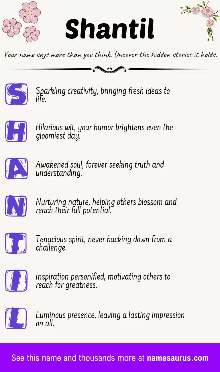 Acrostic poem about Shantil.
