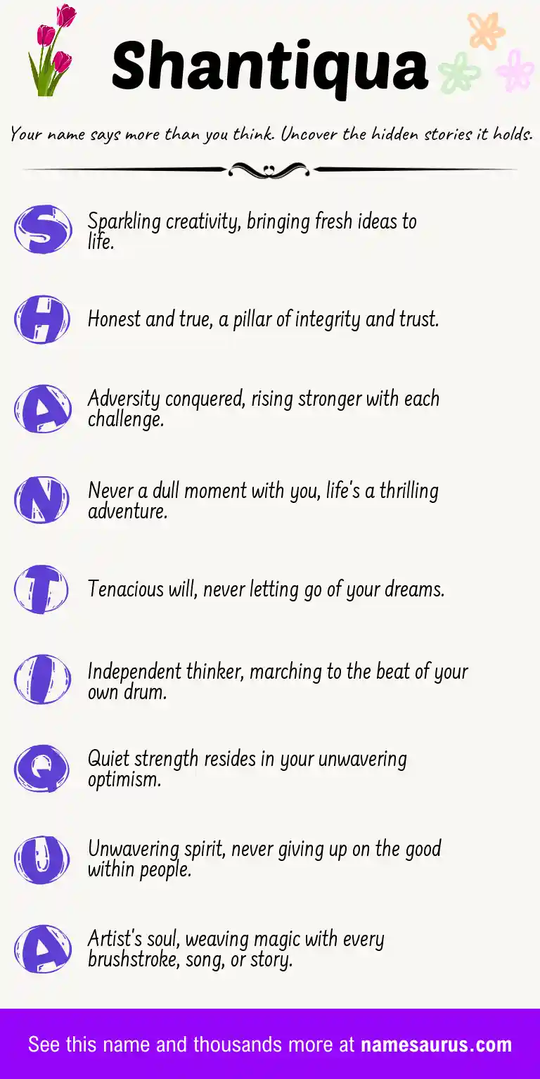 Acrostic poem about Shantiqua.