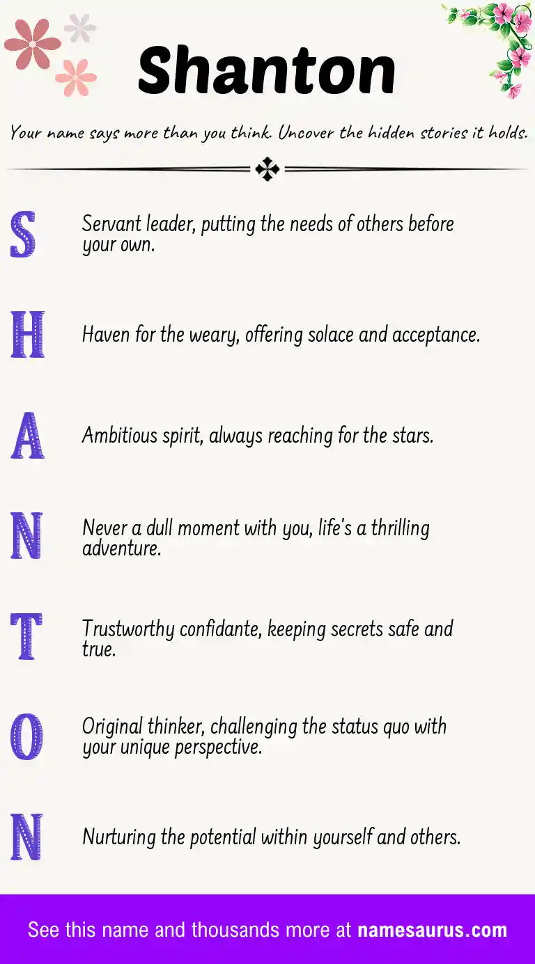 Acrostic poem about Shanton.
