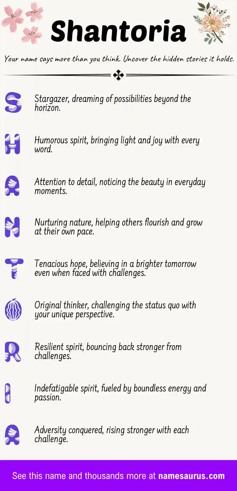 Acrostic poem about Shantoria.
