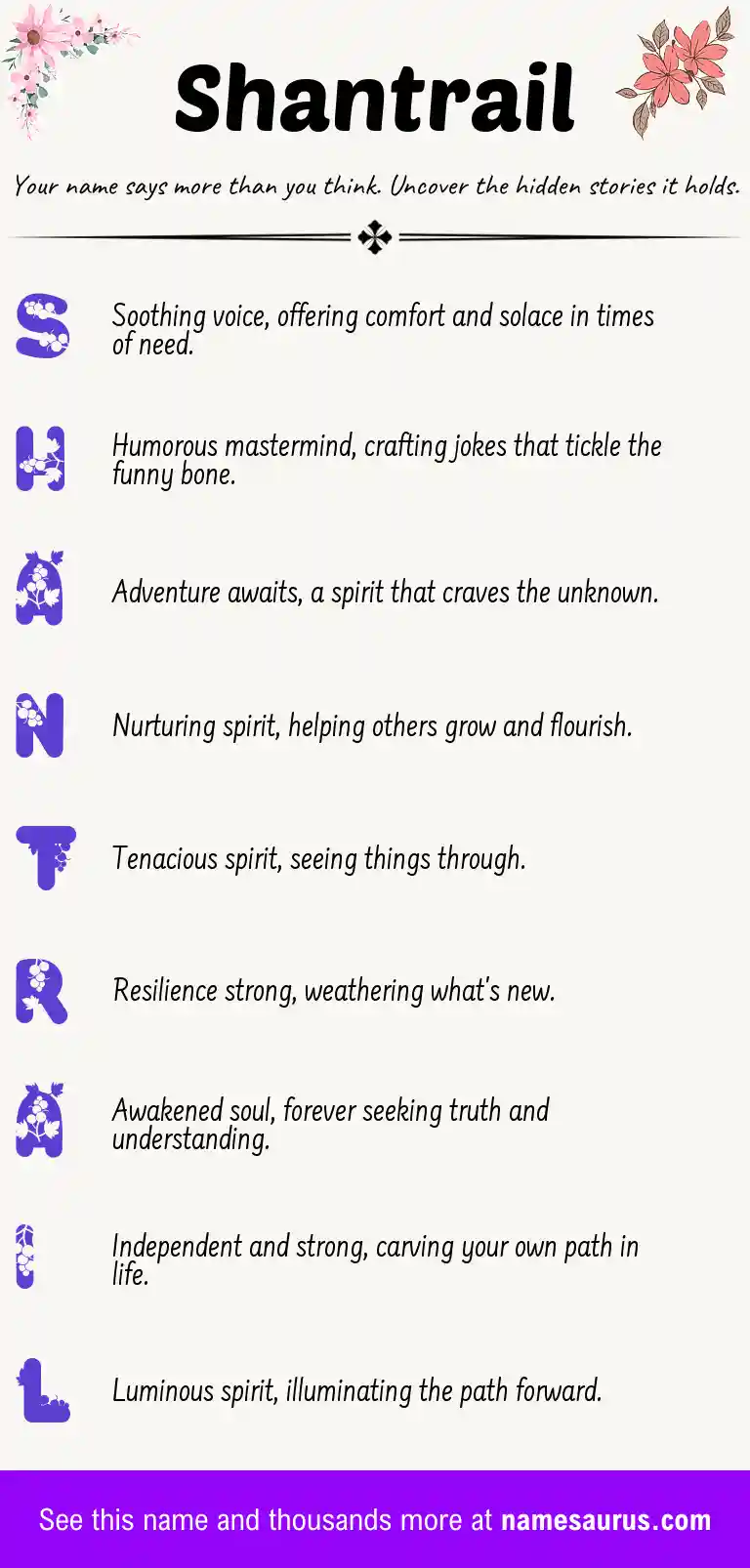 Acrostic poem about Shantrail.