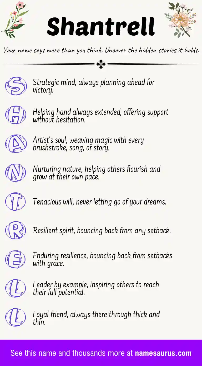 Acrostic poem about Shantrell.
