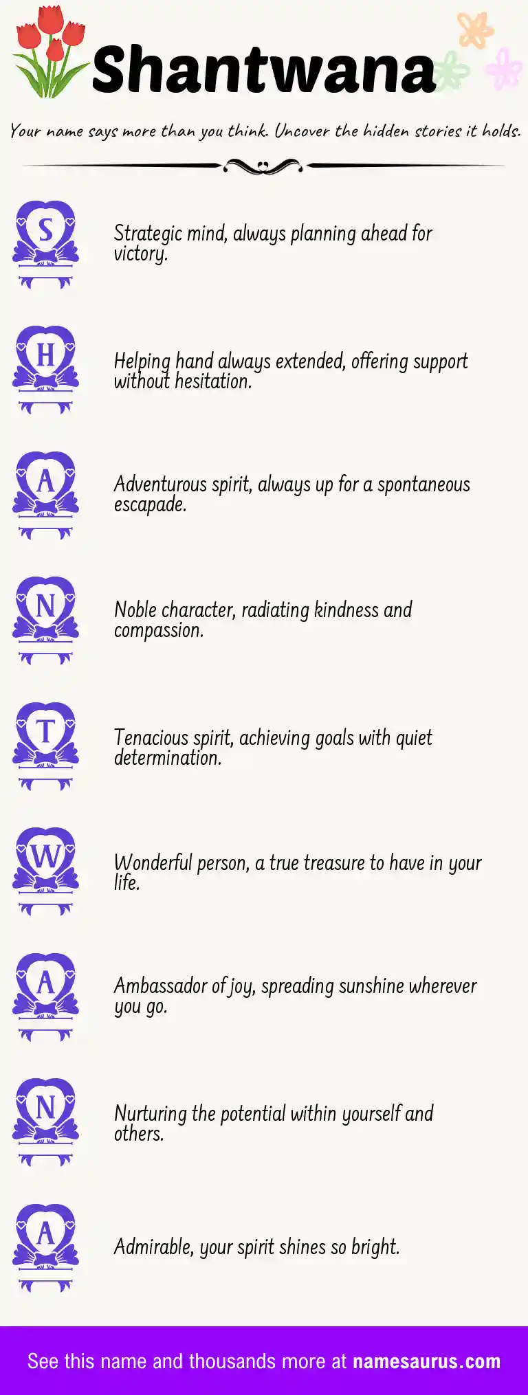 Acrostic poem about Shantwana.