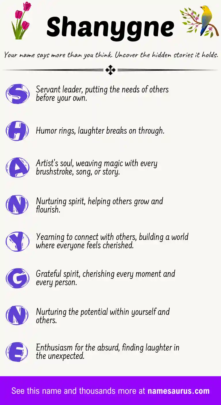 Acrostic poem about Shanygne.
