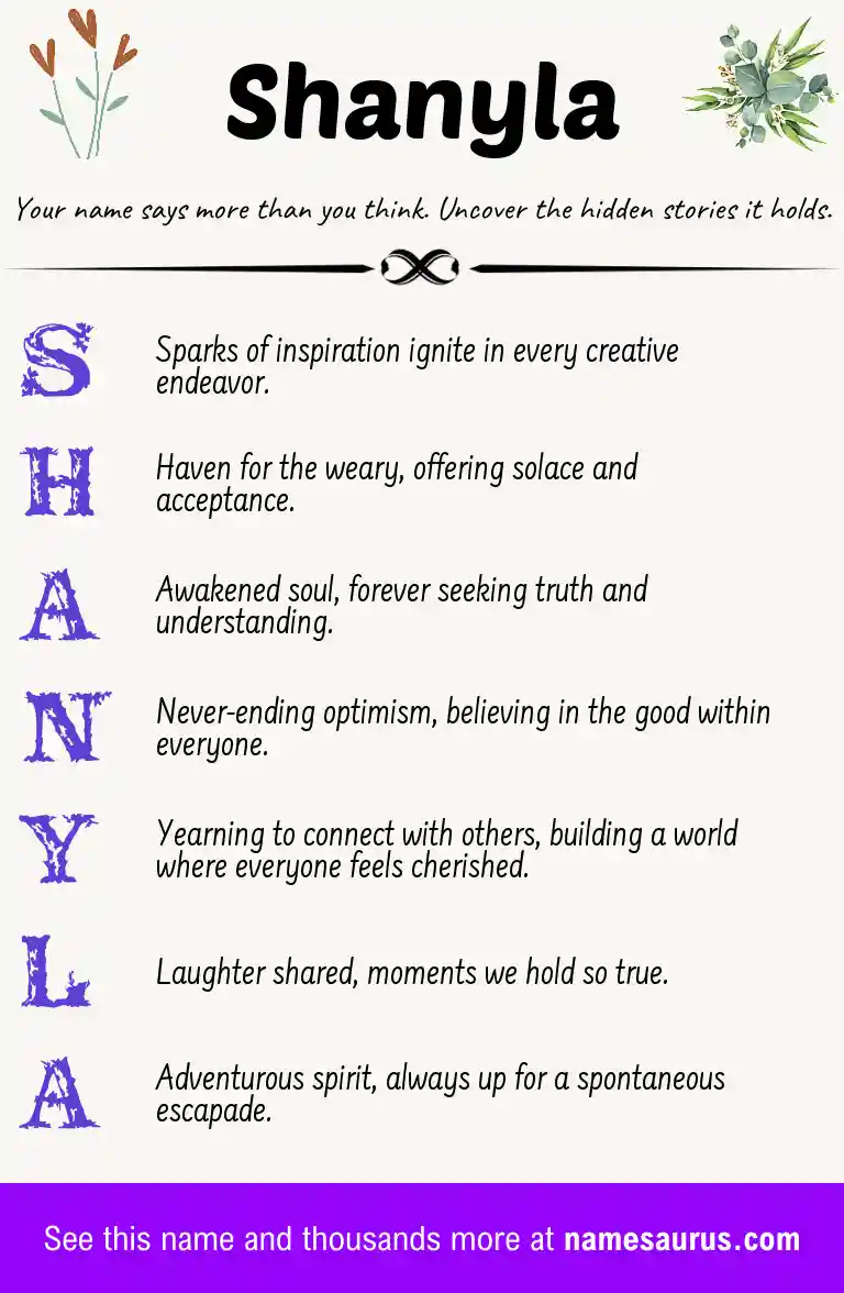 Acrostic poem about Shanyla.