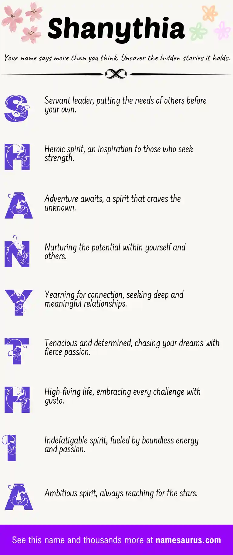Acrostic poem about Shanythia.