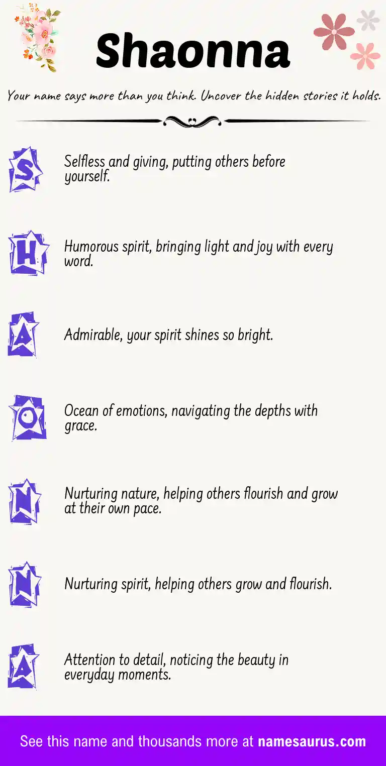 Acrostic poem about Shaonna.