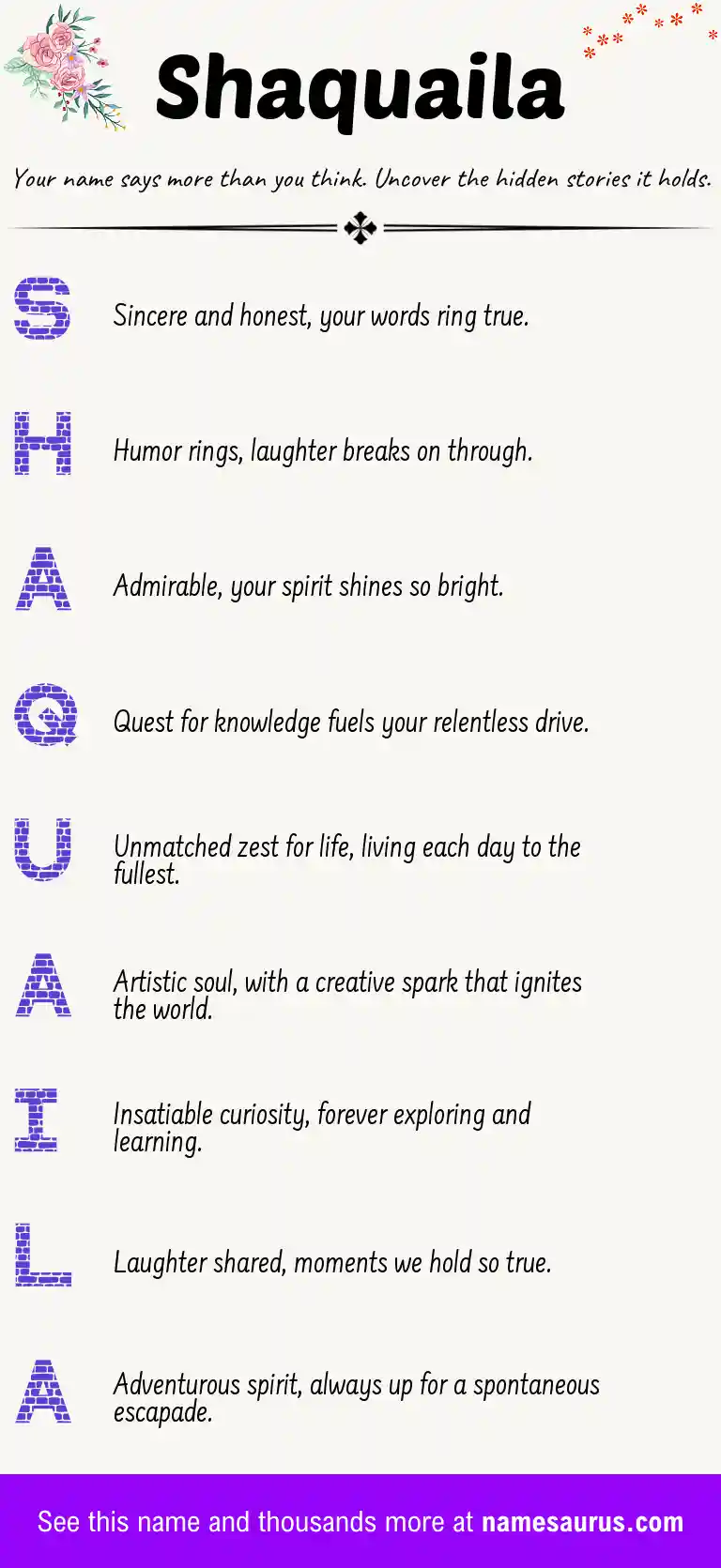 Acrostic poem about Shaquaila.