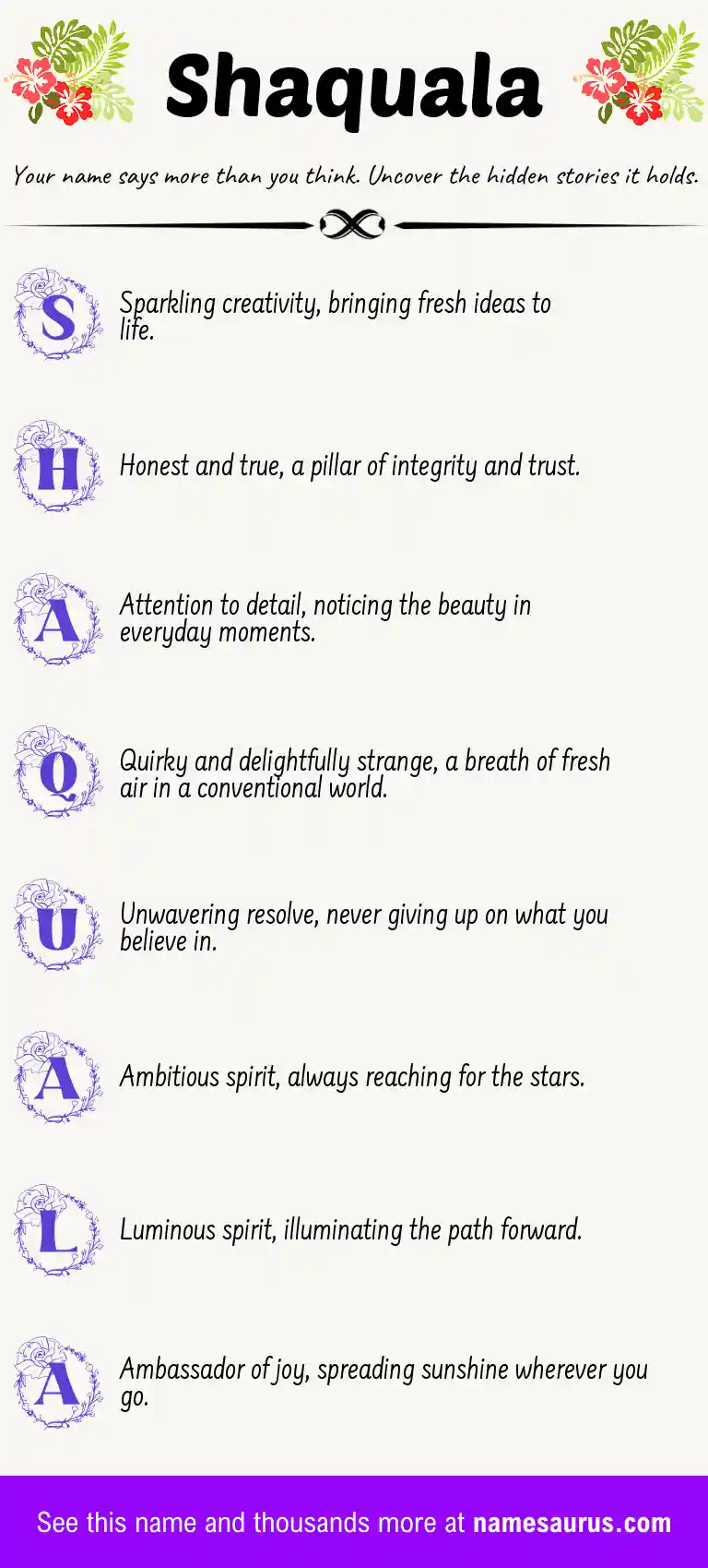 Acrostic poem about Shaquala.
