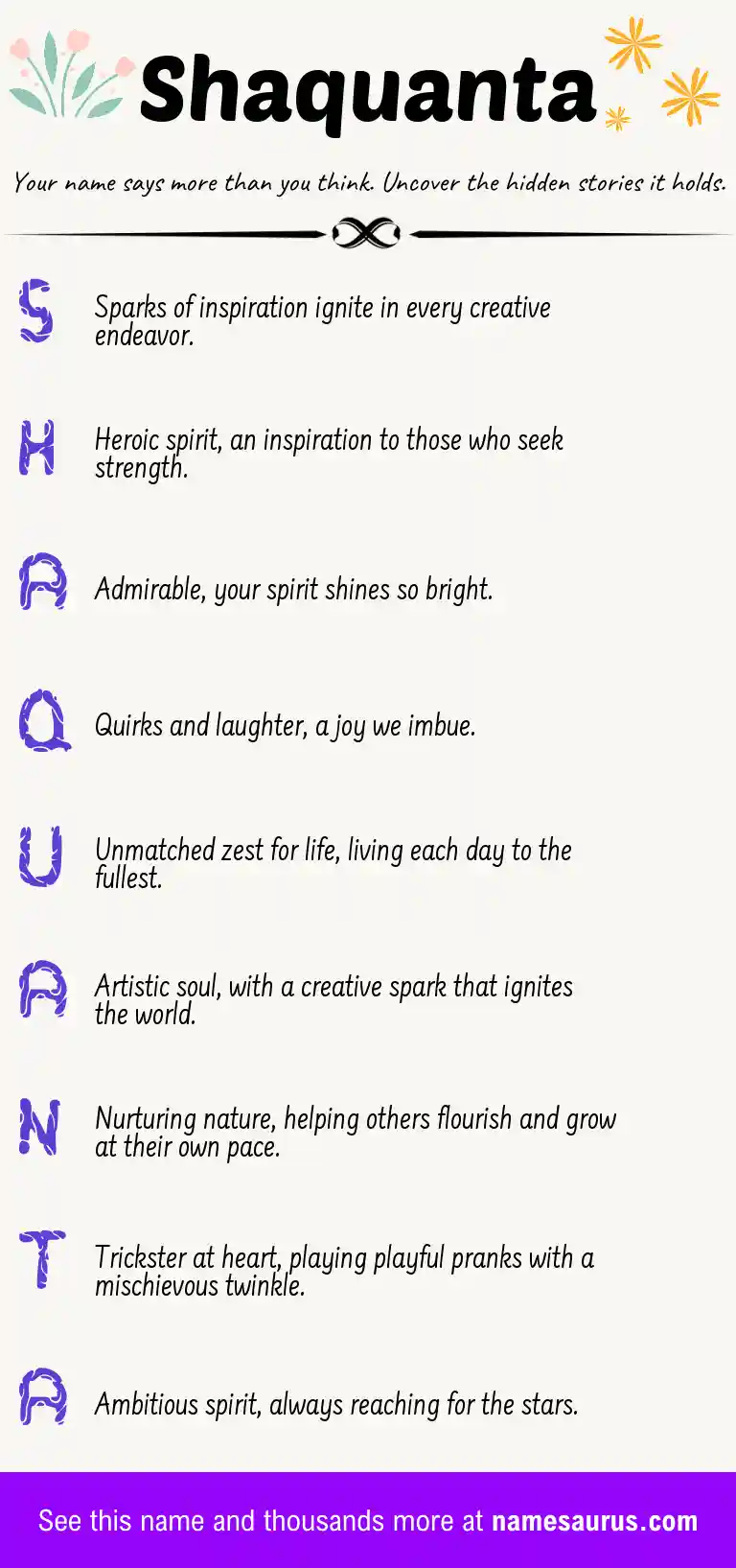Acrostic poem about Shaquanta.