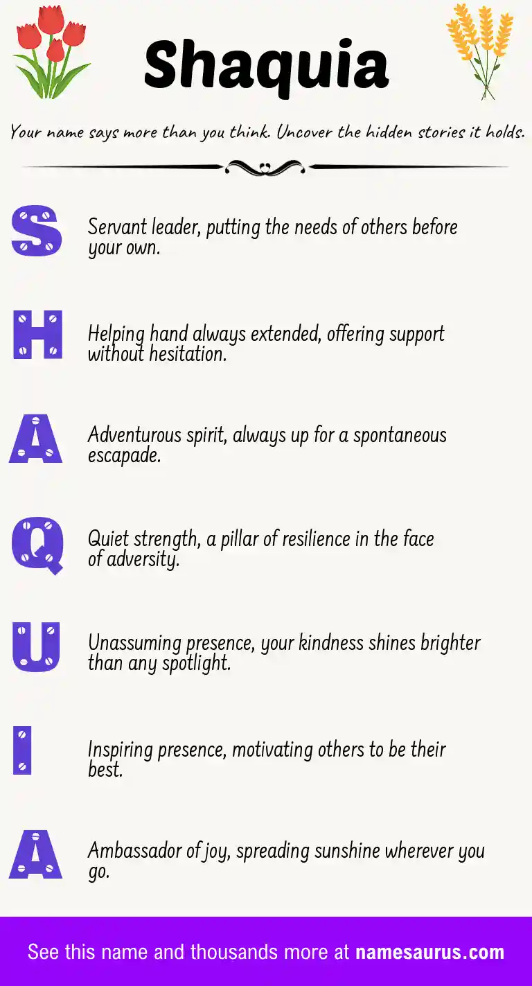 Acrostic poem about Shaquia.