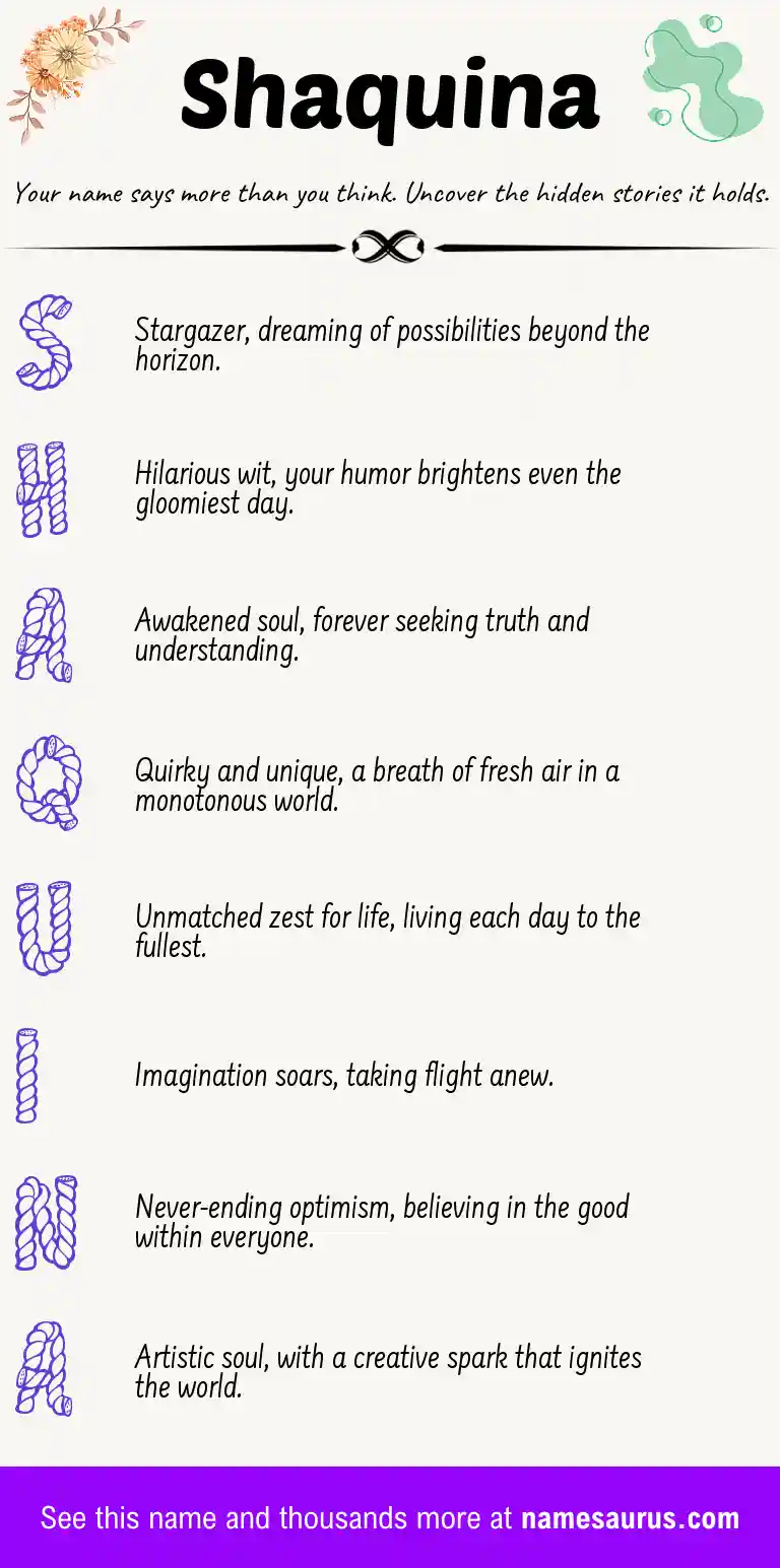 Acrostic poem about Shaquina.