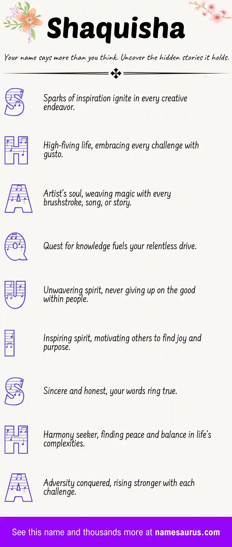 Acrostic poem about Shaquisha.