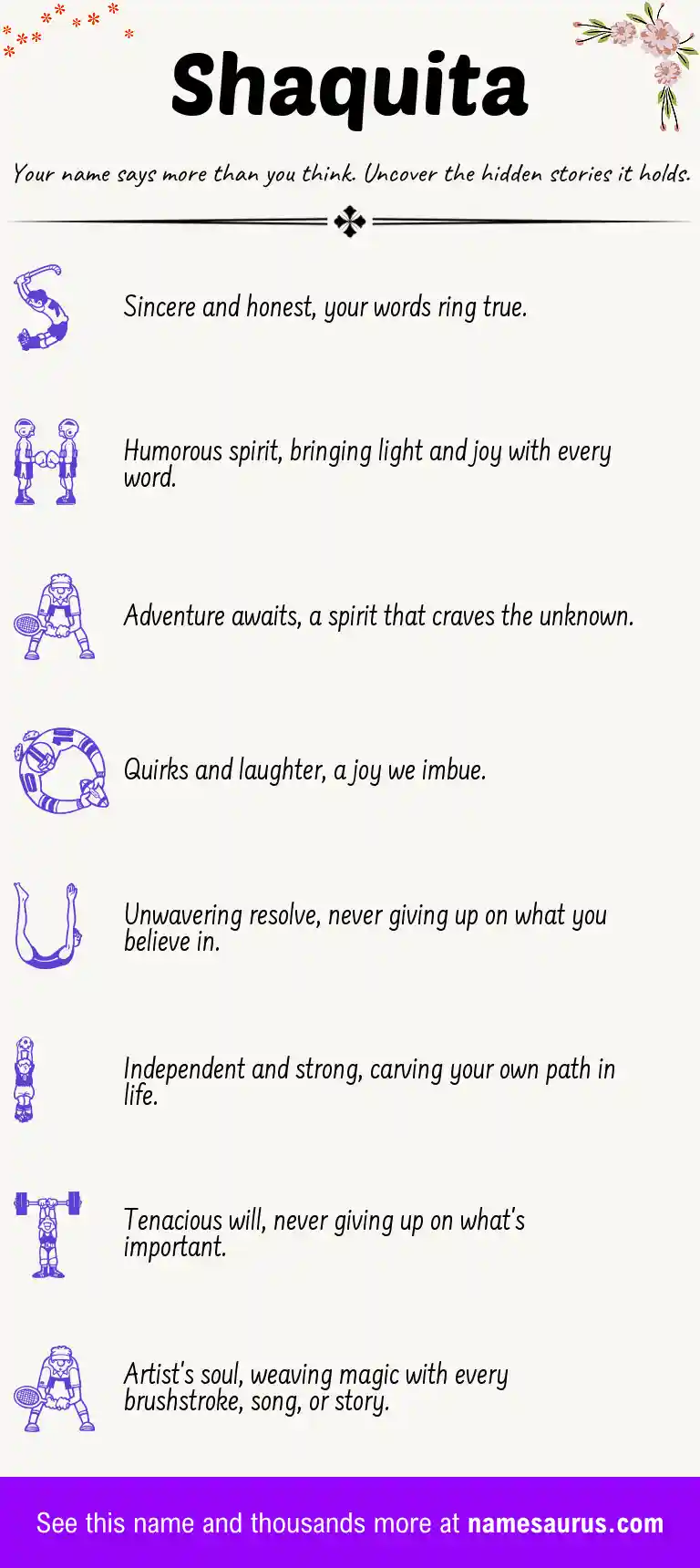 Acrostic poem about Shaquita.