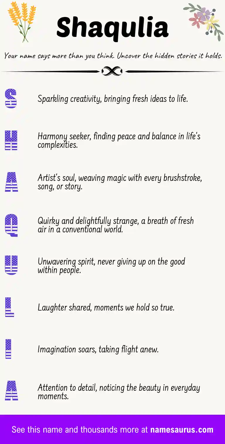 Acrostic poem about Shaqulia.
