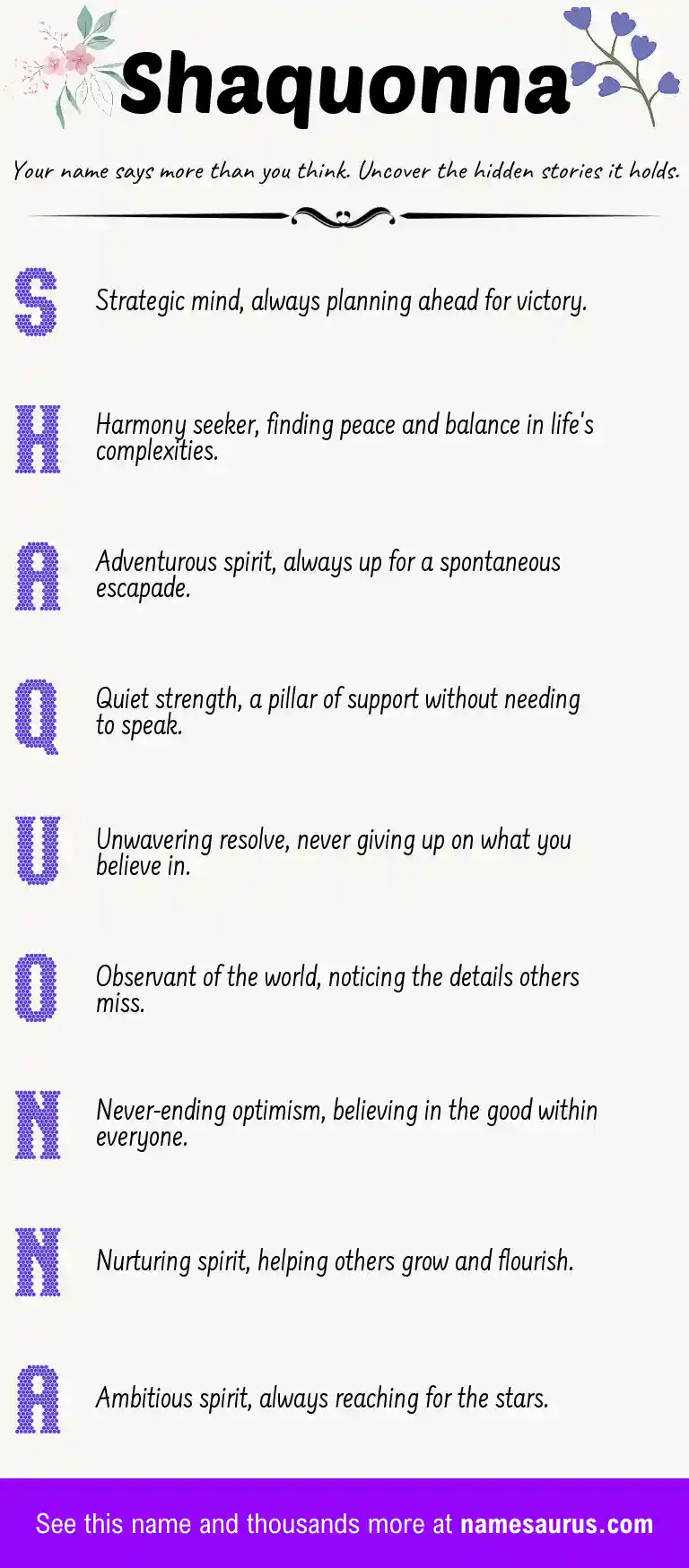 Acrostic poem about Shaquonna.