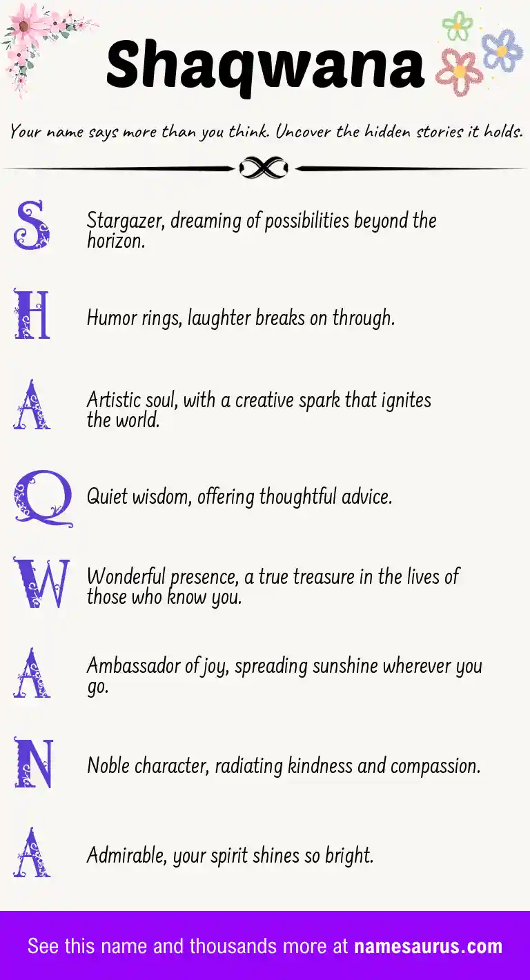 Acrostic poem about Shaqwana.