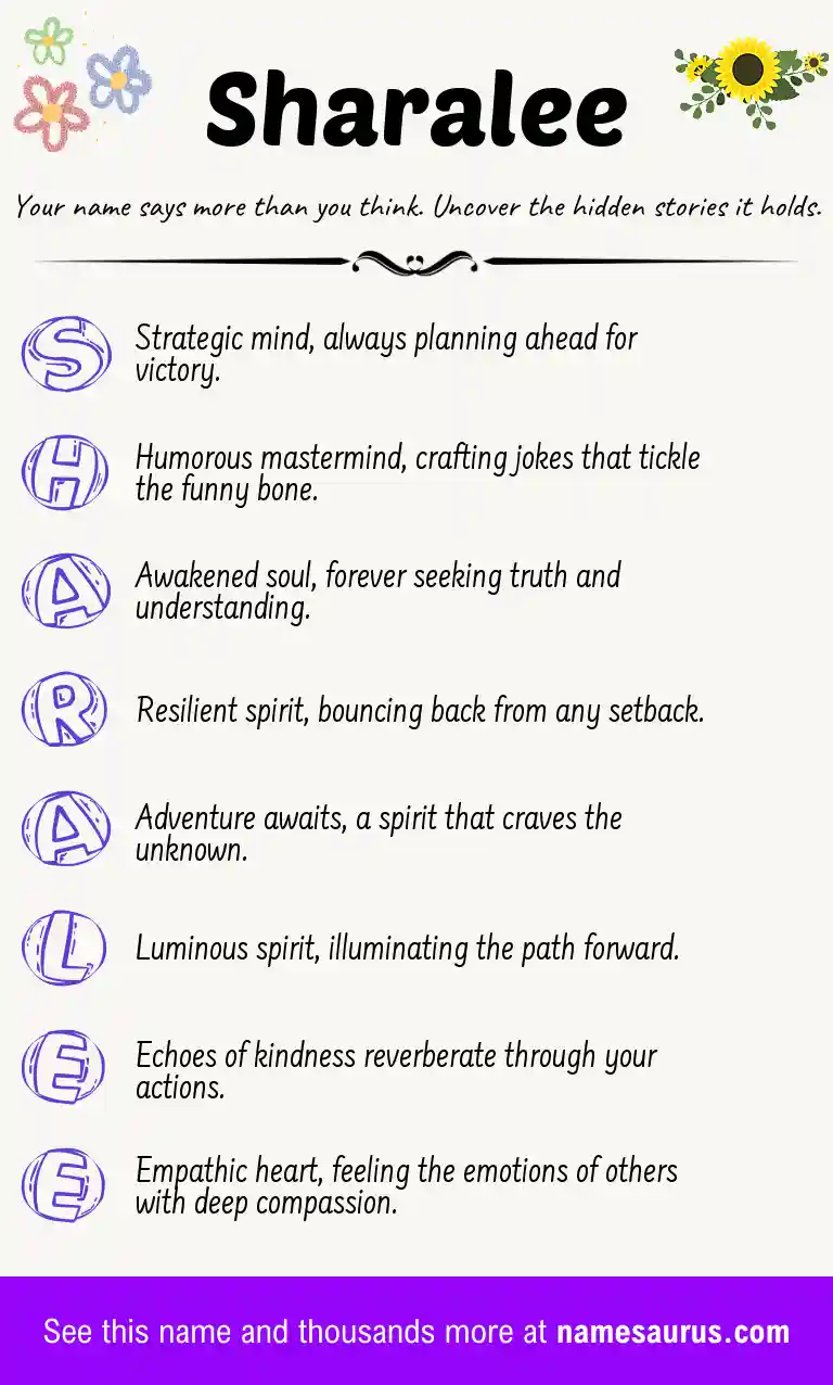 Acrostic poem about Sharalee.