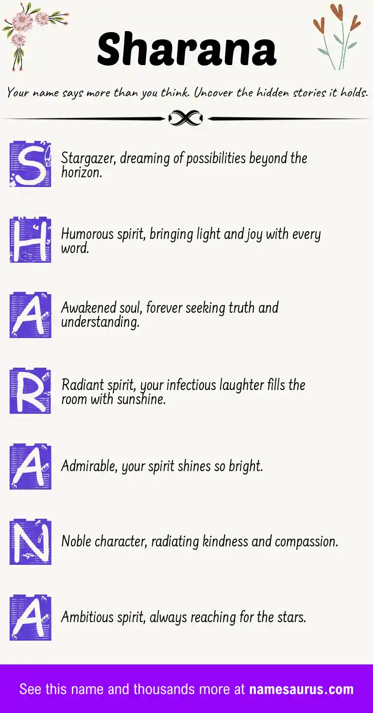 Acrostic poem about Sharana.