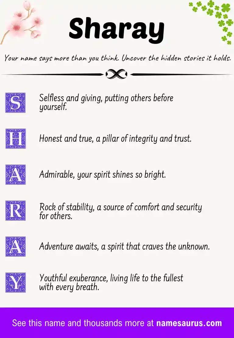 Acrostic poem about Sharay.