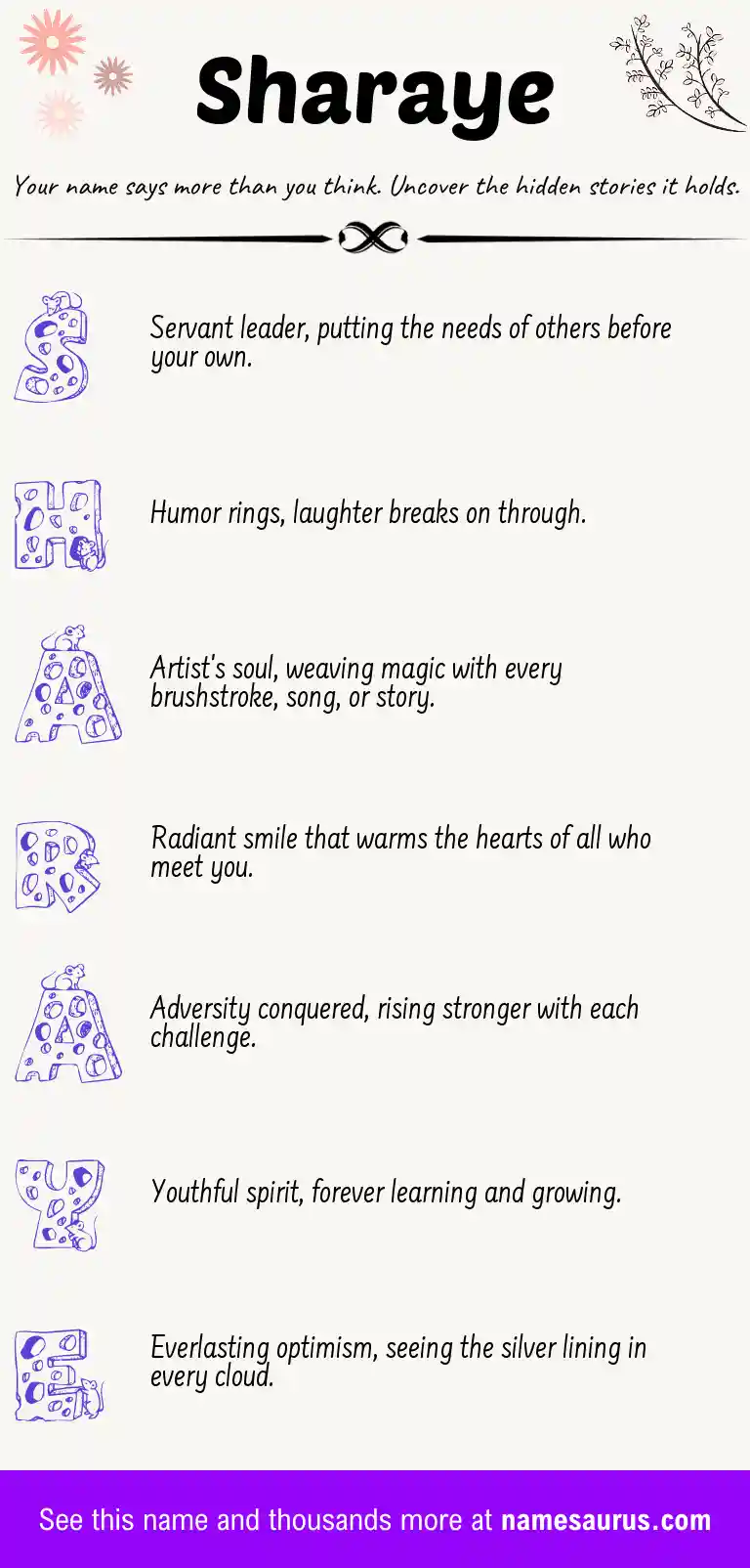 Acrostic poem about Sharaye.