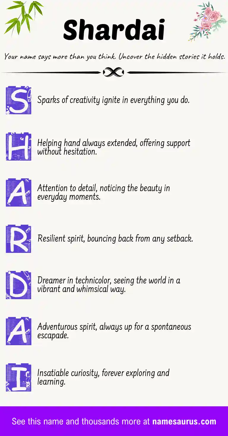Acrostic poem about Shardai.