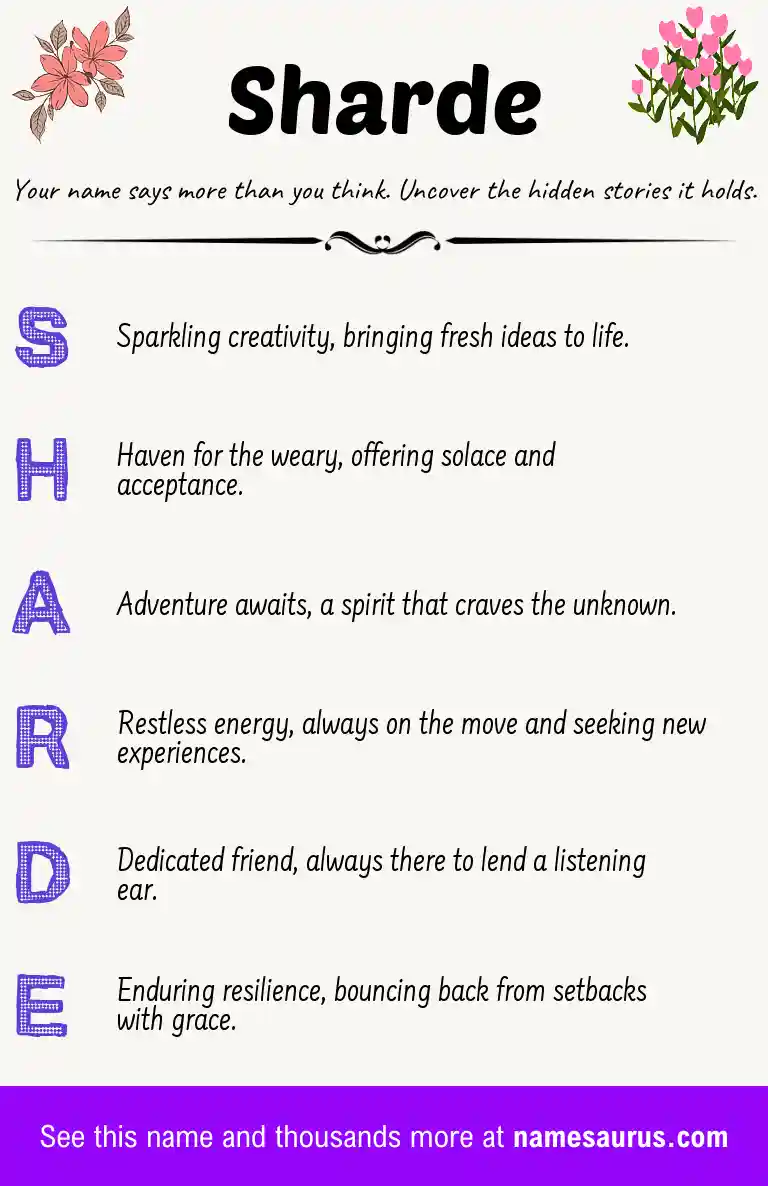 Acrostic poem about Sharde.