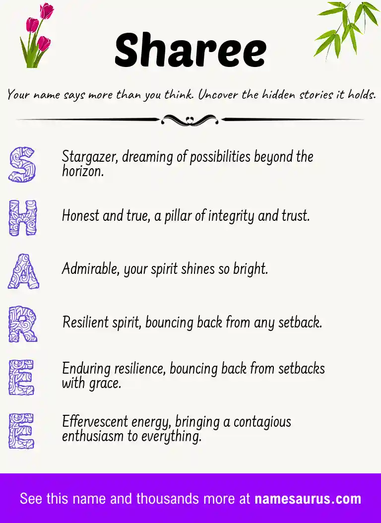 Acrostic poem about Sharee.