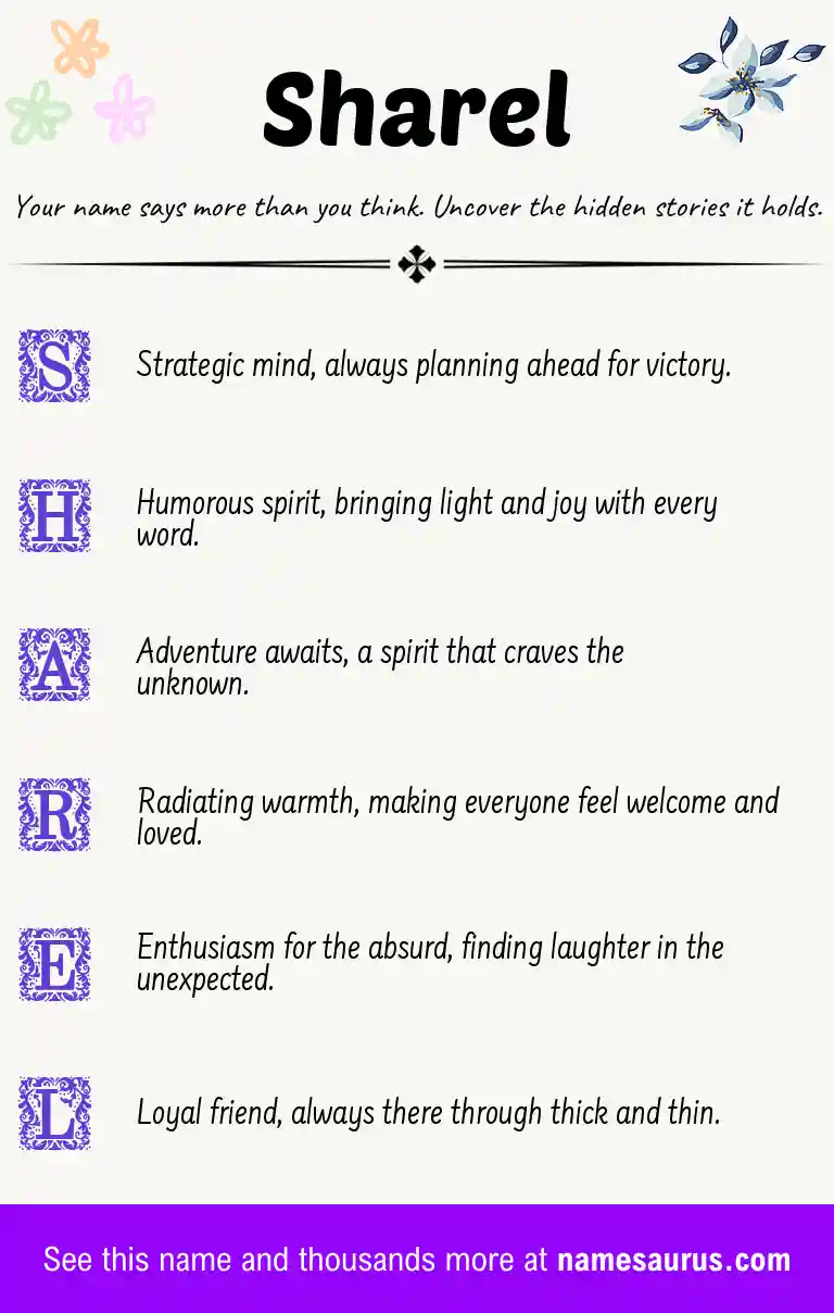 Acrostic poem about Sharel.