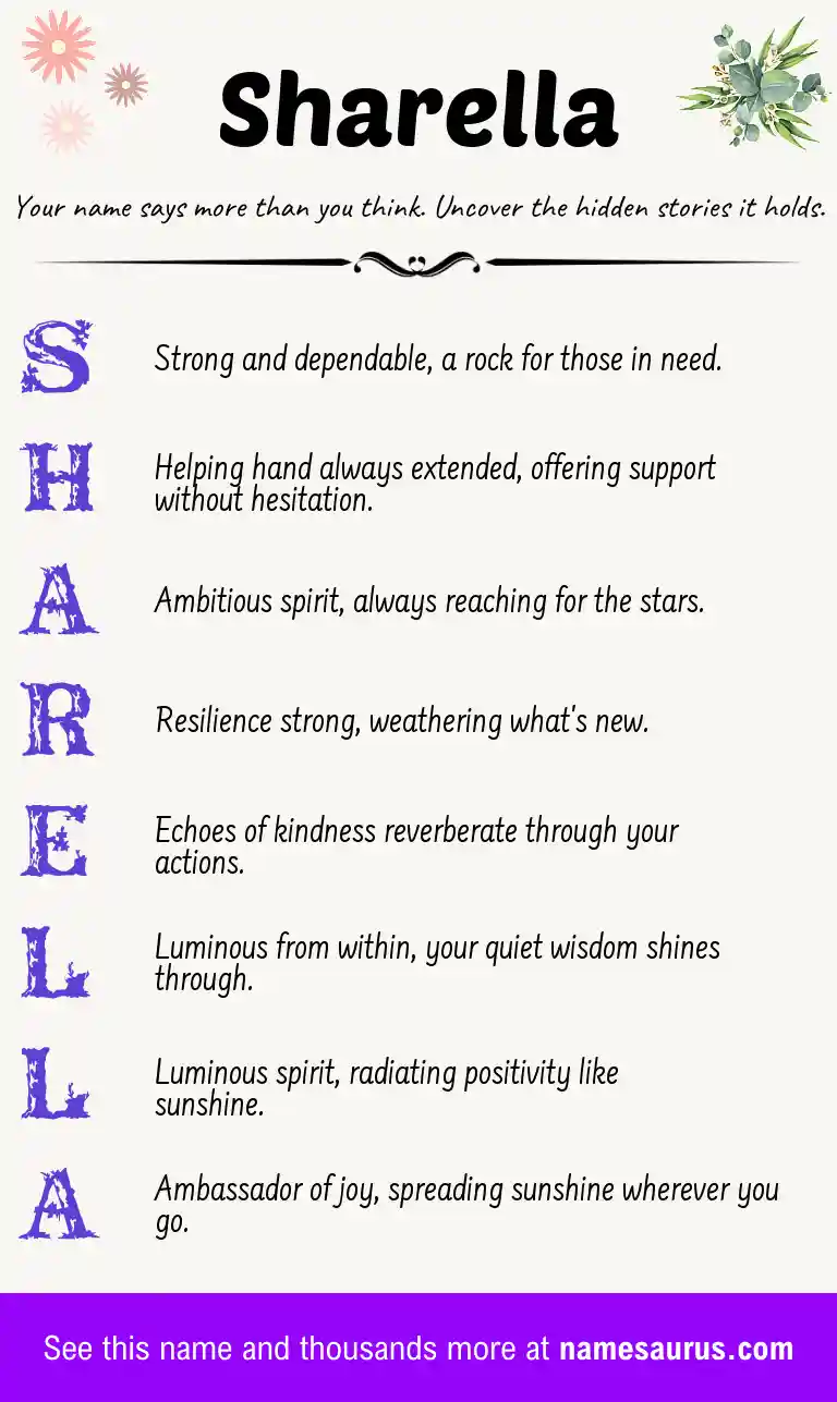 Acrostic poem about Sharella.