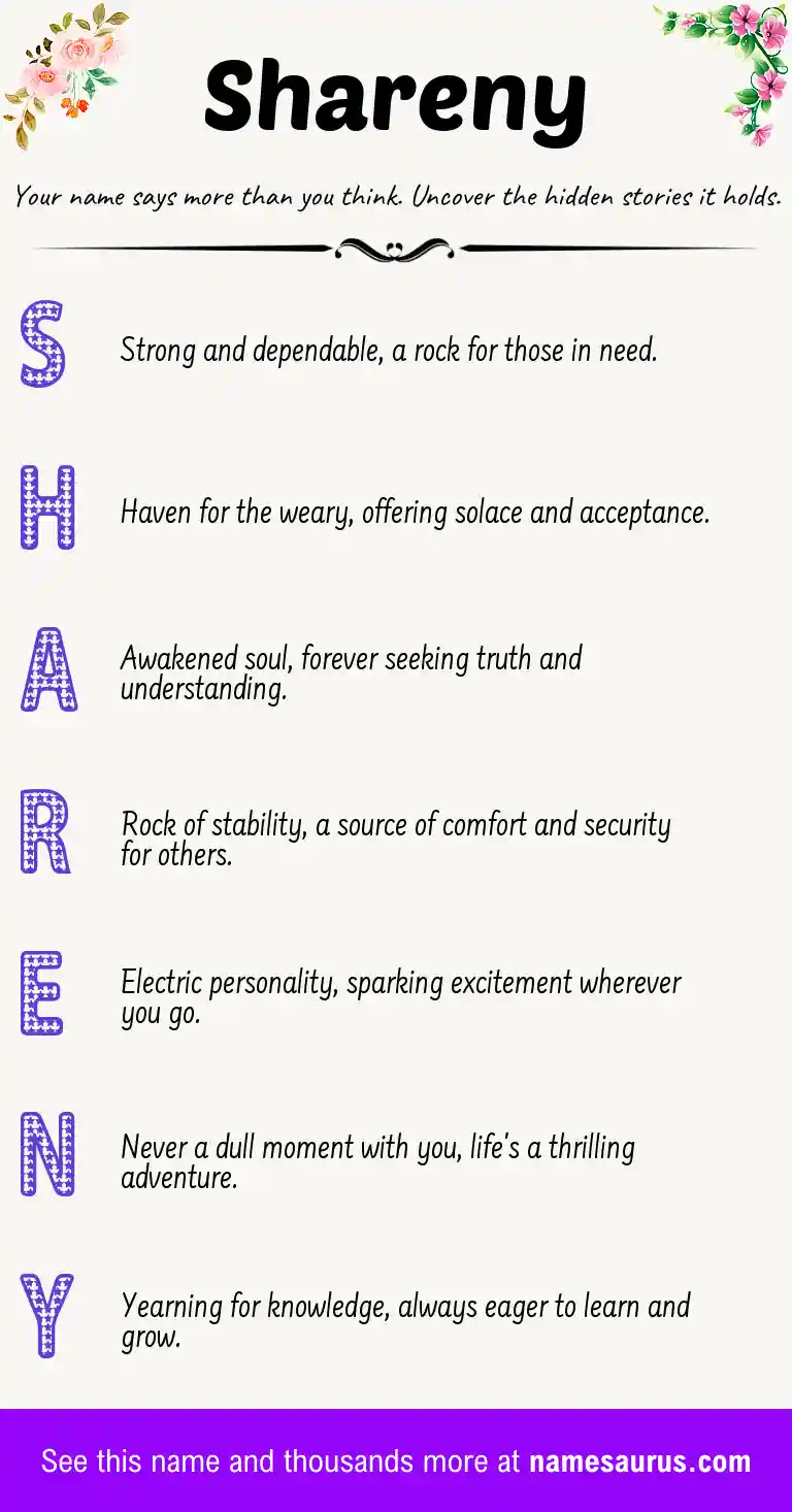 Acrostic poem about Shareny.