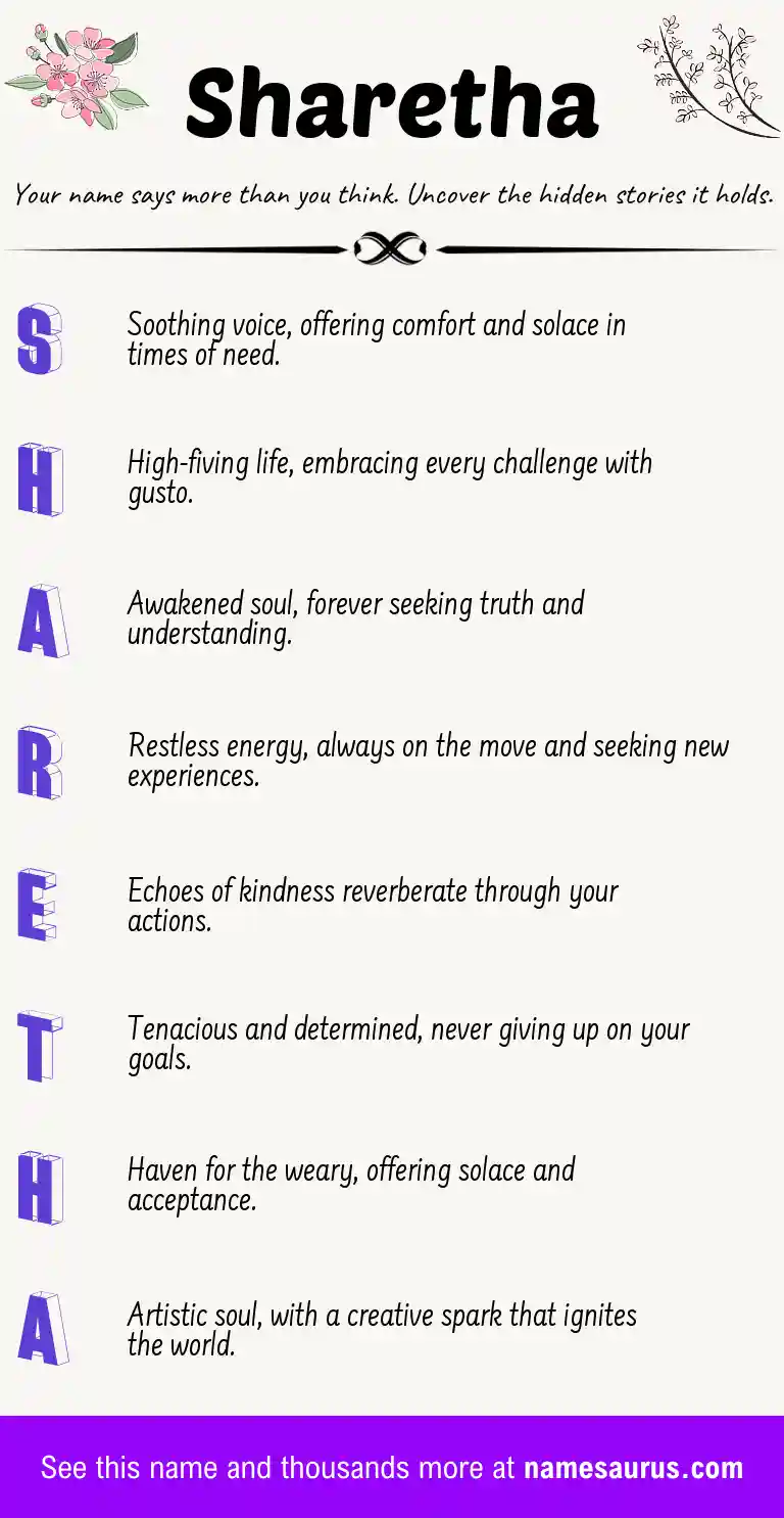 Acrostic poem about Sharetha.