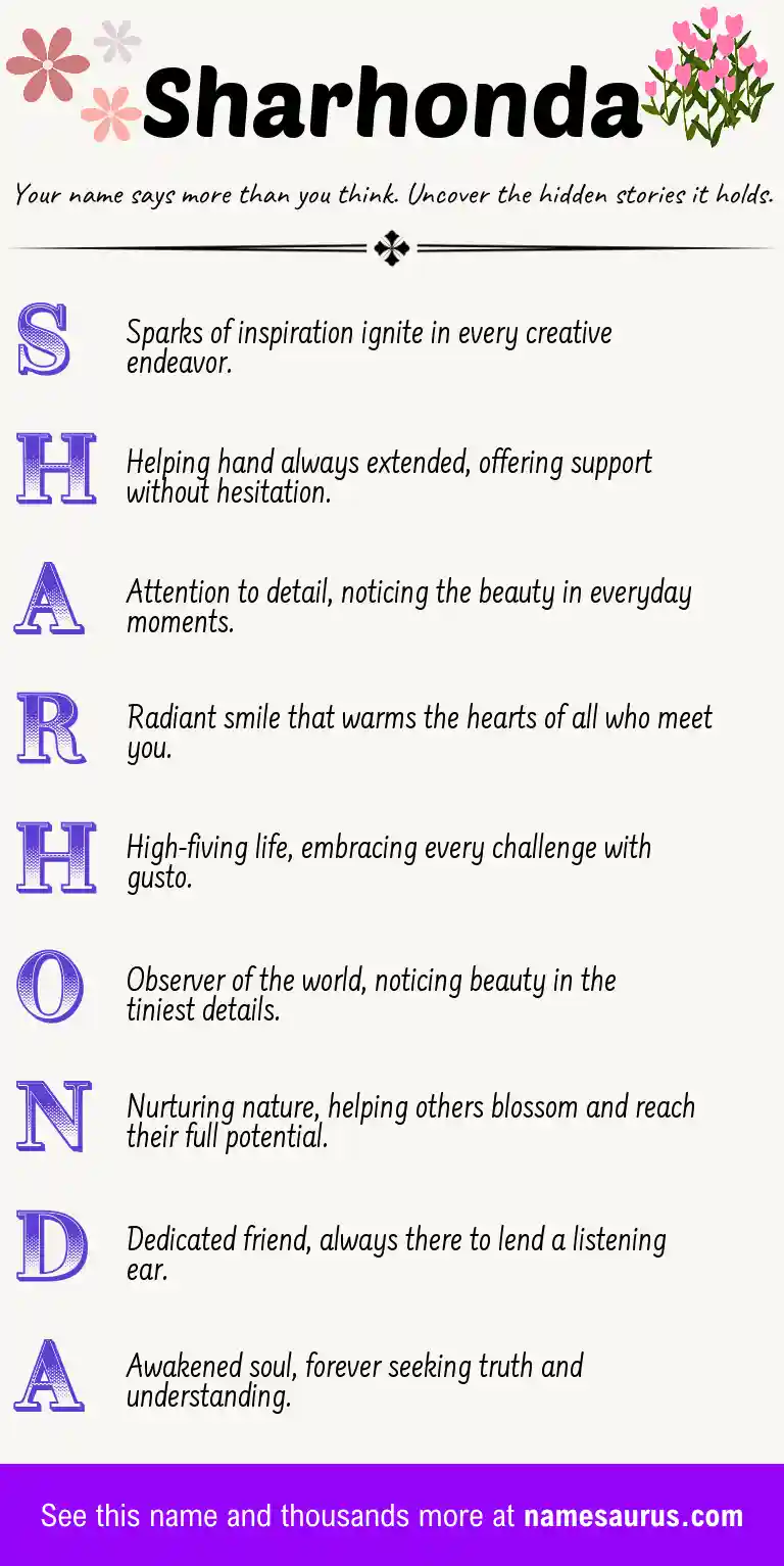 Acrostic poem about Sharhonda.