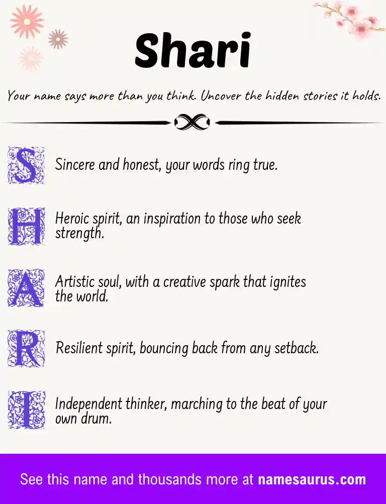 Acrostic poem about Shari.